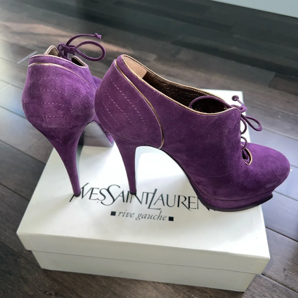 BRAND NEW: Tribute YSL Yves Saint Laurent 105 Lace Up Magenta size 38 - Picture 6 of 8